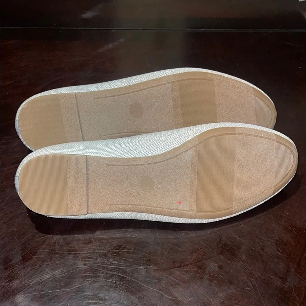 Old Navy Cream Loafers with Textured Fabric and Rounded‎ Toe